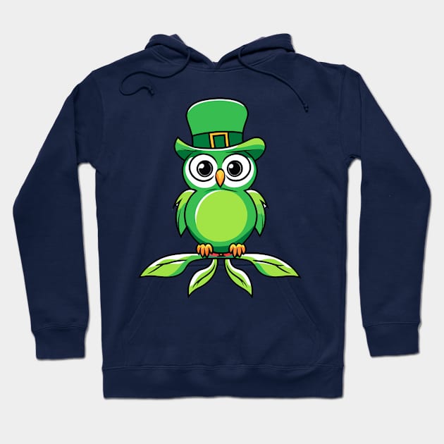 Lucky Owl St Patrick's Day Hoodie by Bhagyesh